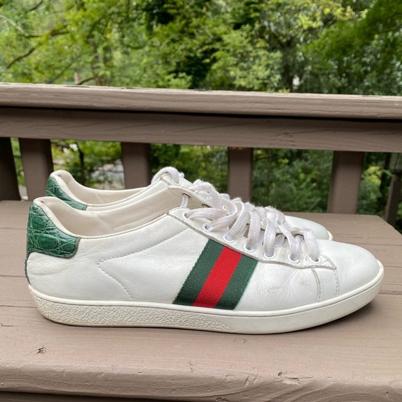 GUCCI Women's Ace Leather Sneaker, White, Precious - Picture 4 of 16
